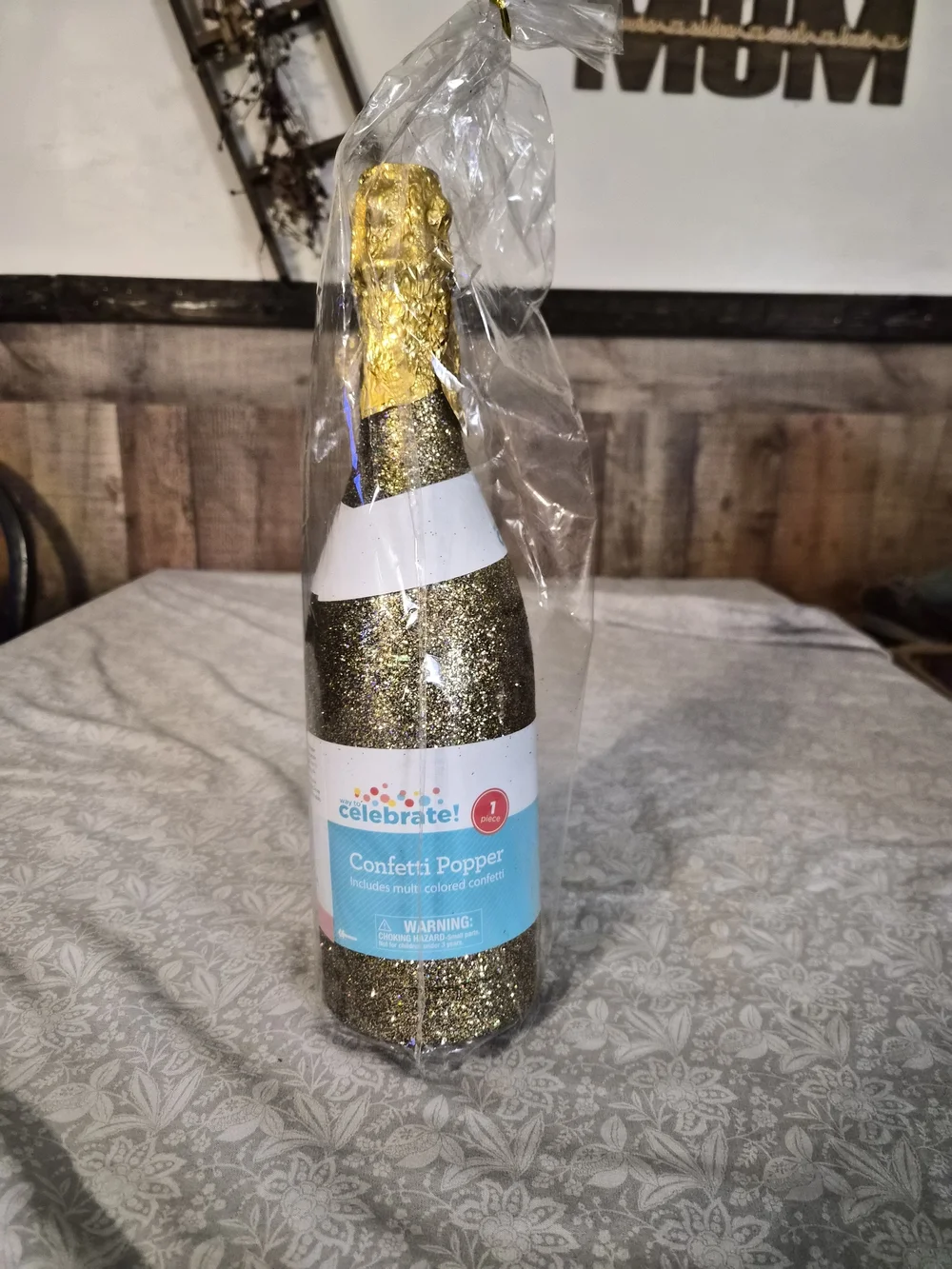 Gold Glitter Confetti Popper Bottle